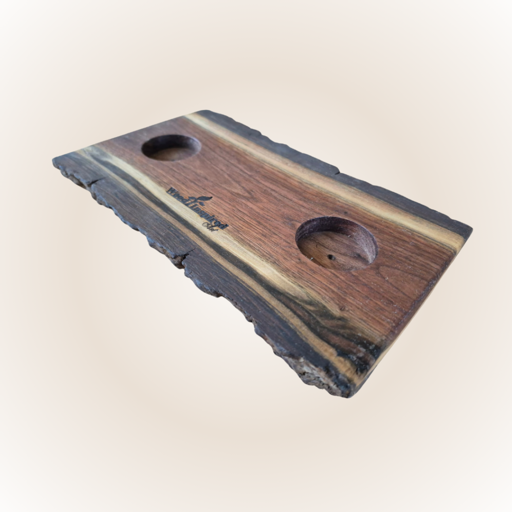 Rustykalne świeczniki z litego drewna orzech amerykański